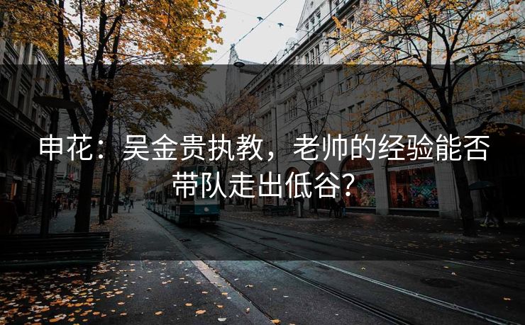 申花：吴金贵执教，老帅的经验能否带队走出低谷？