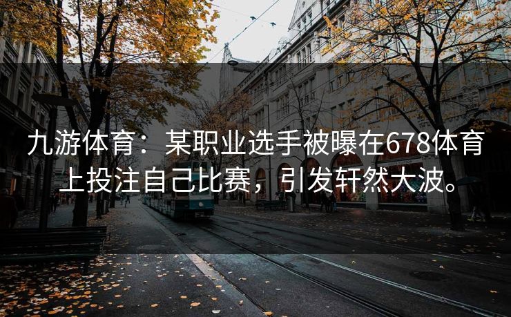 九游体育：某职业选手被曝在678体育上投注自己比赛，引发轩然大波。